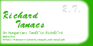 richard tanacs business card